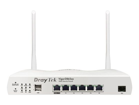 Draytek Vigor 2865ax - wireless router - DSL modem - Wi-Fi 6 - Wi-Fi 6 ...