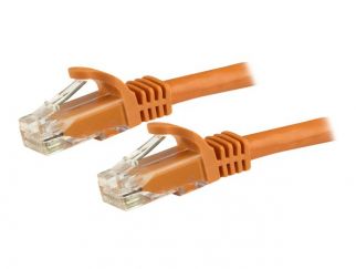StarTech.com 5m CAT6 Ethernet Cable, 10 Gigabit Snagless RJ45 650MHz 100W PoE Patch Cord, CAT 6 10GbE UTP Network Cable w/Strain Relief, Orange, Fluke Tested/Wiring is UL Certified/TIA - Category 6 - 24AWG (N6PATC5MOR) - patch cable - 5 m - orange