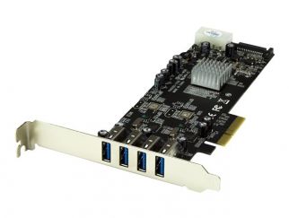 StarTech.com 4-Port USB 3.0 PCI Express Card Adapter - PCIe SuperSpeed USB 3.0 Expansion Card w/ 2 Dedicated 5Gbps Channels (PEXUSB3S42V) - USB adapter - PCIe x4 - USB 3.0 x 4