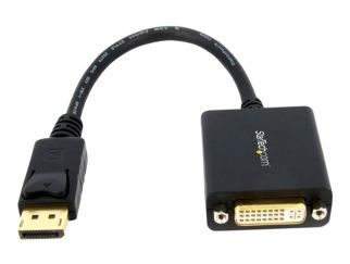 StarTech.com DisplayPort to DVI-D Adapter - 1920x1200 - Passive DVI Video Converter with Latching DP Connector (DP2DVI2) - DisplayPort adapter - DisplayPort (M) to DVI-I (F) - 15.2 cm - black - for P/N: DK30C2DPEPUE, DK30C2DPPD, DK30C2DPPDUE, DK31C3HDPD,