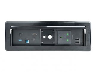 StarTech.com Conference Room Docking Station with Power/Charging, Table Connectivity AV Box, Universal USB-C Laptop Dock, 60W PD, 4K HDMI, USB Hub, Audio, 1x AC Outlet, 2xUSB Charge Ports - Works w/ Zoom & Teams (KITBXDOCKPUK) - Docking station - USB-C -