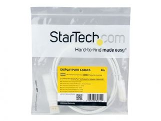 StarTech.com 2m 6 ft White Mini DisplayPort to DisplayPort 1.2 Adapter Cable M/M - DisplayPort 4k with HBR2 support - Mini DP to DP Cable (MDP2DPMM2MW) - DisplayPort cable - Mini DisplayPort (M) to DisplayPort (M) - 2 m - white - for P/N: CDP2MDP, CDP2MDP