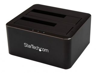 StarTech.com Dual-Bay USB 3.0 to SATA Hard Drive Docking Station, USB Hard Drive Dock, External 2.53.5 SATA IIIIII, SSDHDD Docking Station, Hot-Swap Hard Drive Bays - Top-Loading - HDD docking station - bays: 2 - 2.5", 3.5" - SATA 6Gb/s - USB 3.0 - black