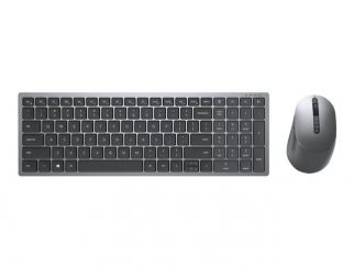 Dell Multi-Device KM7120W - Keyboard and mouse set - wireless - 2.4 GHz, Bluetooth 5.0 - UK - titan grey