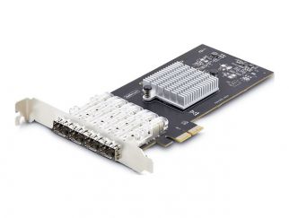 StarTech.com 4-Port GbE SFP Network Card, PCIe 2.0 x2, Intel I350-AM4 4x 1GbE Controller, 1000BASE Copper/Fiber Optic, Quad-Port Gigabit Ethernet NIC, Desktop/Server Backplanes - Windows and Linux Compatible (P041GI-NETWORK-CARD) - network adapter - PCIe