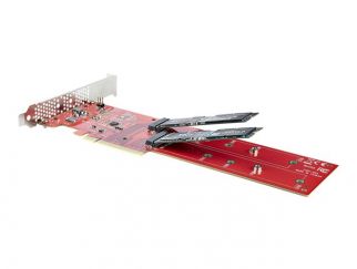 StarTech.com Dual M.2 PCIe SSD Adapter Card, x8 / x16 Dual NVMe or AHCI M.2 SSD to PCI Express 4.0, Up to 7.8GBps/Drive, For 2242/2260/2280/22110mm PCIe M-Key M2 SSDs, Bifurcation Required - PC/Linux Compatible (DUAL-M2-PCIE-CARD-B) - interface adapter -