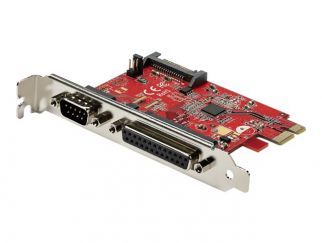 StarTech.com PCIe Card with Serial and Parallel Port, PCI Express Combo Adapter Card with 1x DB25 Parallel Port & 1x RS232 DB9 Serial Port, Expansion/Controller Card, PCIe Printer Card - Full/Standard Profile (PEX1S1P950) - parallel/serial adapter - PCIe