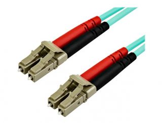 StarTech.com 15 m OM4 LC to LC Multimode Duplex Fiber Optic Patch Cable- Aqua - 50/125 - Fiber Optic Cable - 40/100Gb - LSZH (450FBLCLC15) - patch cable - 15 m - 15 m - aqua