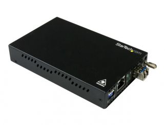 StarTech.com Singlemode (SM) LC Fiber Media Converter for 1Gbe Network - 10km - Gigabit Ethernet - 1310nm - with SFP Transceiver (ET91000SM10) - fibre media converter - 10Mb LAN, 100Mb LAN, 1GbE