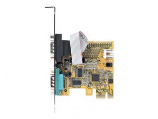 StarTech.com 2-Port PCI Express Serial Card, Dual Port PCIe to RS232 (DB9) Serial Interface Card, 16C1050 UART, Standard or Low Profile Brackets, COM Retention, For Windows & Linux - PCIe to Dual DB9 Card (21050-PC-SERIAL-CARD) - Serial adapter - PCIe 2.0