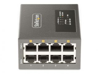 StarTech.com 4-Port Multi-Gigabit PoE++ Injector, 5/2.5G Ethernet (NBASE-T), PoE/PoE+/PoE++ (802.3af/802.3at/802.3bt), 160Watts Power Budget, Wall/DIN Rail Mountable - Unmanaged, For IP Cameras/Wireless APs/POSs (AS445C-POE-INJECTOR) - PoE injector - 160