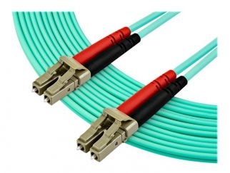 StarTech.com 7 m OM4 LC to LC Multimode Duplex Fiber Optic Patch Cable - Aqua - 50/125 - Fiber Optic Cable - 40/100Gb - LSZH (450FBLCLC7) - Patch cable - LC multi-mode (M) to LC multi-mode (M) - 7 m - fibre optic - duplex - 50 / 125 micron - OM4 - aqua