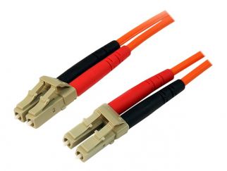 StarTech.com 1m Fiber Optic Cable - Multimode Duplex 50/125 - LSZH - LC/LC - OM2 - LC to LC Fiber Patch Cable (50FIBLCLC1) - Network cable - LC multi-mode (M) to LC multi-mode (M) - 1 m - 1 m - fibre optic - duplex - 50 / 125 micron - for P/N: GLCLHSMDSTT