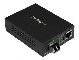 StarTech.com Multimode (MM) LC Fiber Media Converter for 10/100/1000 Network - 550m - Gigabit Ethernet - 850nm - with SFP Transceiver (MCM1110MMLC) - fibre media converter - 10Mb LAN, 100Mb LAN, 1GbE