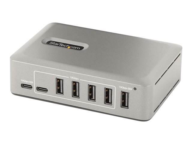 StarTech.com 10-Port USB-C Hub, 8x USB-A + 2x USB-C, Self-Powered w/ 65W Power Supply, USB 3.1 10Gbps Hub w/ BC1.2 Charging, Desktop/Laptop USB Hub with 3ft Locking USB-IF Certified Cable - USB Expansion Hub (10G8A2CS-USB-C-HUB) - hub - 10 ports