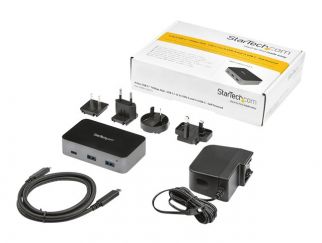StarTech.com 4-Port USB C Hub - USB 3.1 Gen 2 (10Gbps) - 3x USB-A & 1x USB-C - Powered - Universal Power Adapter Included (HB31C3A1CS) - hub - 4 ports