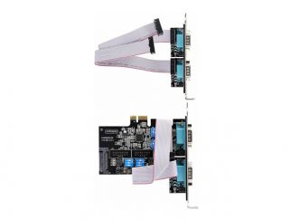 StarTech.com 4-Port Serial PCIe Card, Quad-Port PCI Express to RS232/RS422/RS485 (DB9) Serial Card, Low-Profile Bracket Incl., 16C1050 UART, TAA-Compliant, For Windows/Linux, TAA Compliant - Level-4 ESD Protection (PS74ADF-SERIAL-CARD) - serial adapter -