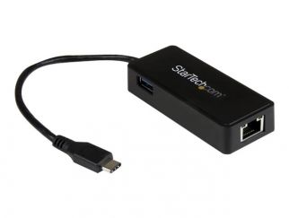 StarTech.com USB-C to Ethernet Gigabit Adapter - Thunderbolt 3 Compatible - USB Type C Network Adapter - USB C Ethernet Adapter (US1GC301AU) - network adapter - USB-C - Gigabit Ethernet + USB 3.1 Gen 2
