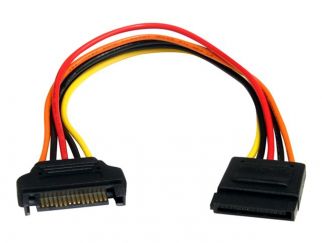 StarTech.com 8in 15 pin SATA Power Extension Cable - 8 SATA power Extension Cable - 8 SATA power Extension cord - Power extension cable - SATA power (M) to SATA power (F) - 20.3 cm - for P/N: PYO2SATA, PYO4SATA, SATAPOWADAP