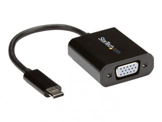 StarTech.com USB-C to VGA Adapter - Black - 1080p - Video Converter For Your MacBook Pro - USB C to VGA Display Dongle (CDP2VGA) - USB / VGA adapter - 24 pin USB-C to HD-15 (VGA) - 18 cm