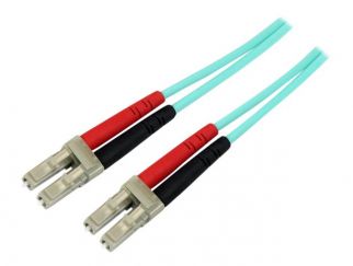 StarTech.com Aqua OM4 Duplex Multimode Fiber - 3m/ 9 ft - 100 Gb - 50/125 - OM4 Fiber - LC to LC Fiber Patch Cable (450FBLCLC3) - network cable - 3 m - 3 m - aqua