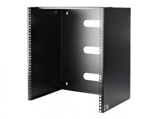 StarTech.com Wall Mount Patch Panel Rack - 15U Wall Mount Rack - 2 Post Open Frame Rack - Wall Mount Network Patch Panel (WALLMNT12) - Wall mount bracket - black - 12U