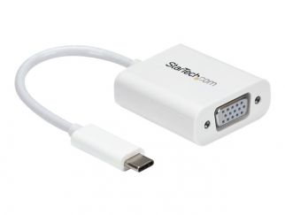 StarTech.com USB-C to VGA Adapter - White - 1080p - Video Converter For Your MacBook Pro / Projector / VGA Display (CDP2VGAW) - USB / VGA adapter - 24 pin USB-C (M) to HD-15 (VGA) (F) - USB 3.1 Gen 1 / Thunderbolt 3 - 17.5 m - USB power, 1920 x 1200 (WUXG