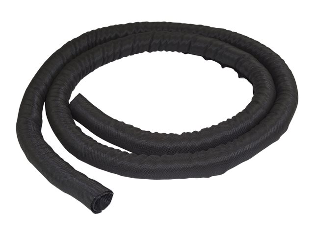 Startech 6.5' (2m) Cable Management Sleeve, Flexible Coiled Cable Wrap, 1.0-1.5" dia. Expandable Sleeve, Polyester Cord Manager/Protector/Concealer, Black Trimmable Cable Organizer - Flame Resistant UL94-V0 - Cable sleeving kit - black - 2 m