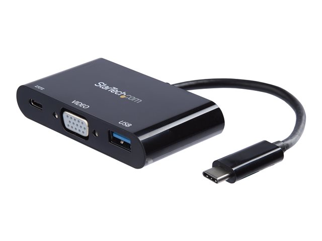 Startech USB-C VGA Multiport Adapter - USB-A Port - with Power Delivery (USB PD) - USB C Adapter Converter - USB C Dongle (CDP2VGAUACP) - Docking station - USB-C / Thunderbolt 3 - VGA