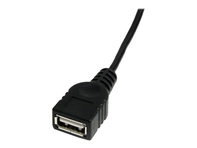 StarTech 1 ft Mini USB 2.0 Cable - USB A to Mini B F/M - USB cable - USB (F) to mini-USB Type B (M) - USB 2.0 - 1 ft - black - USBMUSBFM1 - USB cable - USB (F) to mini-USB Type B (M) - USB 2.0 - 30 cm - black