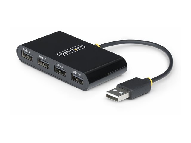 Startech 4-Port USB 2.0 Hub, USB Bus Powered, Small Travel Mini USB Hub, USB 2.0 Splitter, Multi-Port Portable USB Hub, 480Mbps, Overcurrent Protection (OCP) - Hub - 4 x USB 2.0 - desktop