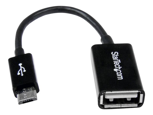 StarTech 5in Micro USB to USB OTG Host Adapter - Micro USB Male to USB A Female On-The-GO Host Cable Adapter (UUSBOTG) - USB adapter - USB (F) to Micro-USB Type B (M) - USB 2.0 OTG - 12.7 cm - black - for P/N: ST4300U3C1, ST4300U3C1B