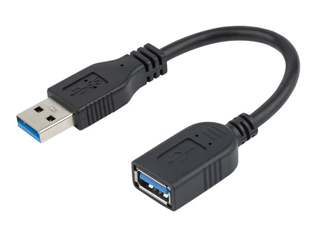 StarTech 6in Short USB 3.0 Extension Adapter Cable (USB-A Male to USB-A Female) - USB 3.1 Gen 1 (5Gbps) Port Saver Cable - Black (USB3EXT6INBK) - USB extension cable - USB Type A (F) to USB Type A (M) - USB 3.0 - 15.2 cm - molded - black - for P/N: 35FCRE