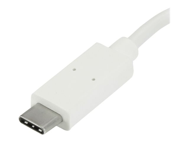 StarTech.com 4 Port USB C Hub with 1x USB-C & 3x USB-A Ports (SuperSpeed 5Gbps), USB Bus Powered, Compact Portable/Laptop USB 3.0 Adapter Hub, USB 3.1 Gen 1/USB 3.2 Gen 1 Type-C Hub, White - Windows/macOS/Linux (HB30C3A1CFBW) - hub - 4 ports