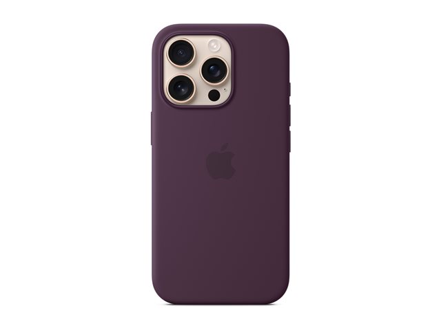 Apple - Protective cover for mobile phone - MagSafe compatibility - silicone - plum - for iPhone 16 Pro