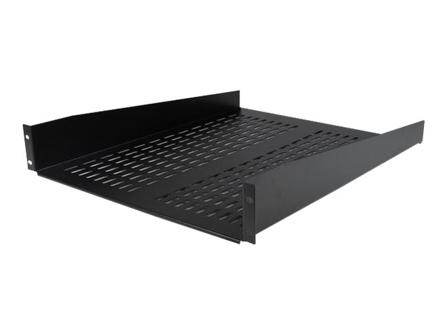 StarTech.com 1U Server Rack Shelf, 2U 22in Universal Fixed Vented Network Rack Shelf/Cantilever Tray for 19" AV/Data/Network Equipment Enclosure w/Cage Nuts & Screws, 50lbs Weight Cap. - 2U Network Rack Shelf (CABSHELF22V) - Rack shelf - black - 2U - 22"