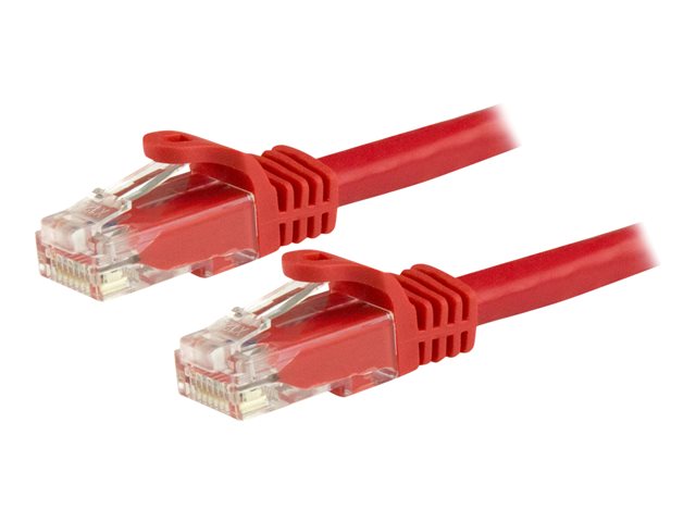 StarTech.com 1m CAT6 Ethernet Cable, 10 Gigabit Snagless RJ45 650MHz 100W PoE Patch Cord, CAT 6 10GbE UTP Network Cable w/Strain Relief, Red, Wiring is UL Certified/TIA - Category 6 - 24AWG (N6PATC1MRD) - Patch cable - RJ-45 (M) to RJ-45 (M) - 1 m - UTP -