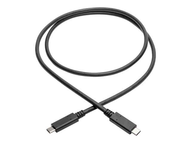 Eaton Tripp Lite Series USB-C Cable (M/M) - USB 3.2, Gen 2 (10 Gbps), 5A (100W) Rating, Thunderbolt 3 Compatible, 3 ft. (0.91 m) - USB cable - USB-C (M) to USB-C (M) - USB 3.1 Gen 2 - 20 V - 5 A - 91.4 cm - molded - black