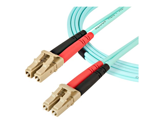StarTech.com Aqua OM4 Duplex Multimode Fiber - 16 ft / 5m - 100 Gb - 50/125 - OM4 Fiber - LC to LC Fiber Patch Cable (450FBLCLC5) - network cable - 5 m - aqua