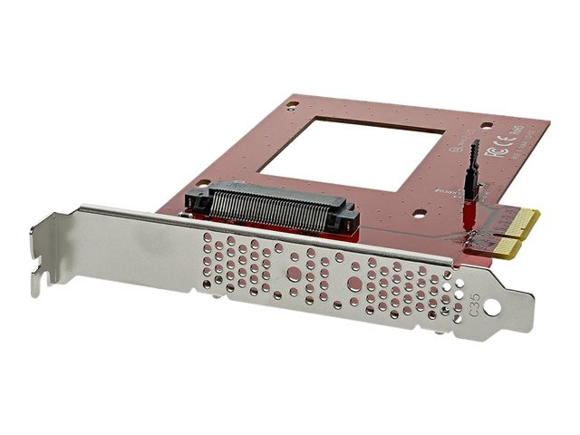 Startech U.2 to PCIe Adapter - x4 PCIe - For 2.5" U.2 NVMe SSD - SFF-8639 PCIe Adapter - U.2 SSD - PCIe SSD - U.2 drive (PEX4SFF8639) - Interface adapter - 2.5" - Ultra M.2 Card - PCIe 3.0 x4 - red - for P/N: BNDTB10GI, BNDTB210GSFP, BNDTB310GNDP, BNDTB41