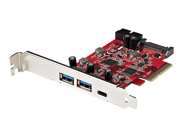 Startech 5-Port USB PCIe Card, 10Gbps USB 3.1 Gen 2 PCIe Card w/ 1x USB-C & 2x USB-A, 1x 2 Port IDC (Internal 5Gbps USB Header Expansion), USB C PCIe Card, PCI Express USB Controller - Windows/macOS/Linux (PEXUSB312A1C1H) - USB adapter - PCIe 3.0 x4 - USB