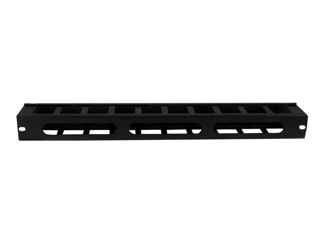 StarTech.com 1U Horizontal Finger Duct Rack Cable Management Panel with Cover - Server Rack Cable Duct - Rack Cable Organizer / Manager (CMDUCT1UX) - rack cable management panel - 1U
