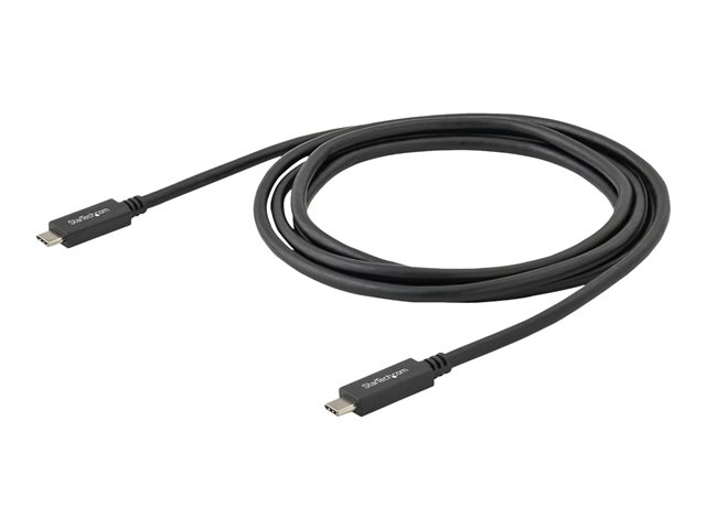 StarTech USB 3.1 Type C Cable - 6 ft / 2m - with Power Delivery (USB PD) - Power Pass Through Charging - USB Charger (USB315CC2M) - USB cable - USB-C (M) to USB-C (M) - USB 3.1 - 3 A - 2 m - black - for P/N: DKT30CHPD3, DKT30CHVSDPD, KITBXDOCKPEU, KITBXDO