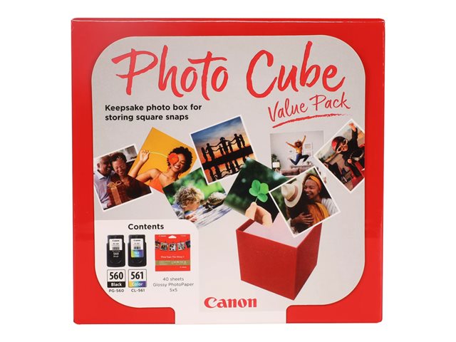 Canon PG-560/CL-561 Photo Value Pack - Glossy - 0.27 mm - 2-pack - colour (cyan, magenta, yellow), pigmented black - original - box - ink tank / paper kit - for PIXMA TS5350, TS5351, TS5352, TS5353, TS7450, TS7451