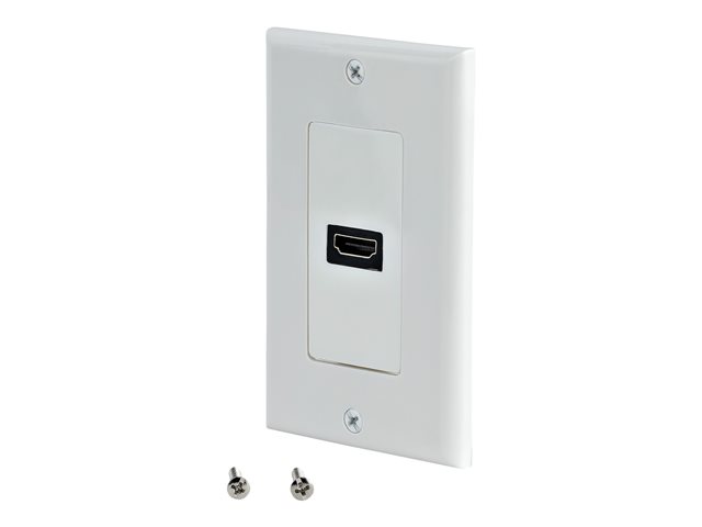 Startech Single Outlet Female HDMI Wall Plate White - Wall mount plate - white - HDMIPLATE - Wall mount plate - white - for P/N: FPCEILPTBLP, FPWFXBAT, FPWHANGER, FPWTLTBAT, FPWTLTPORT, MBLTVSTNDEC, VIDWALLMNT