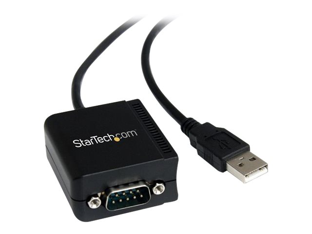 Startech USB to Serial Adapter - Optical Isolation - USB Powered - FTDI USB to Serial Adapter - USB to RS232 Adapter Cable (ICUSB2321FIS) - Serial adapter - USB - RS-232 - black
