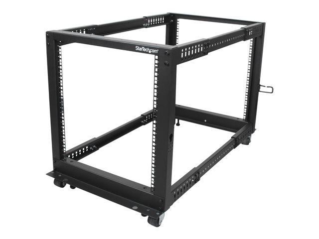 Startech 12U 19" Open Frame Server Rack, 4 Post Adjustable Depth 23-41" Mobile, Free Standing Rolling Network/Computer Equipment Data Rack, Dell PowerEdge, HP ProLiant ThinkServer - Adjustable Server Rack (4POSTRACK12U) - Rack open frame - black - 12U - f