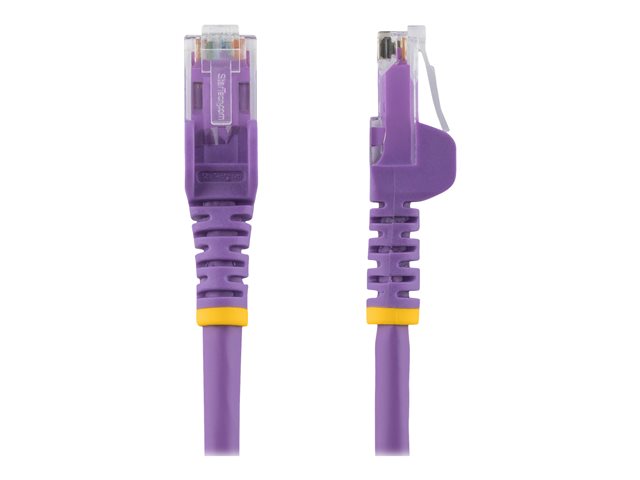 StarTech.com 1m CAT6 Ethernet Cable, 10 Gigabit Snagless RJ45 650MHz 100W PoE Patch Cord, CAT 6 10GbE UTP Network Cable w/Strain Relief, Purple, Wiring is UL Certified/TIA - Category 6 - 24AWG (N6PATC1MPL) - Network cable - RJ-45 (M) to RJ-45 (M) - 1 m - 