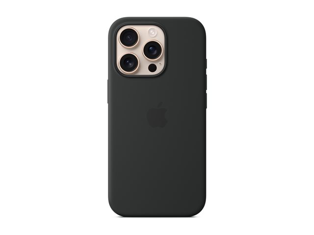 Apple - Back cover for mobile phone - MagSafe compatibility - silicone - black - for iPhone 16 Pro