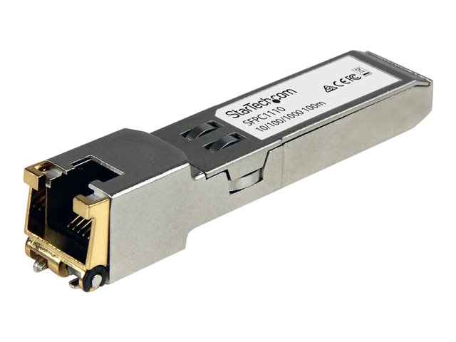 Startech Cisco SFP-GE-T Compatible SFP Module, 1000BASE-T, SFP to RJ45 Cat6/Cat5e, 10/100/1000 Mbps, RJ-45 (Copper) 100m, Cisco IE3400, IE3300, IE3200, 1000MbE Mini GBIC Transceiver - Lifetime Warranty (SFPC1110) - SFP (mini-GBIC) transceiver module - 1Gb